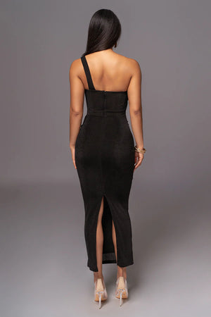 Black Strapless Ruched Bodycon Maxi Dress | Off-Shoulder Elegant Evening Gown