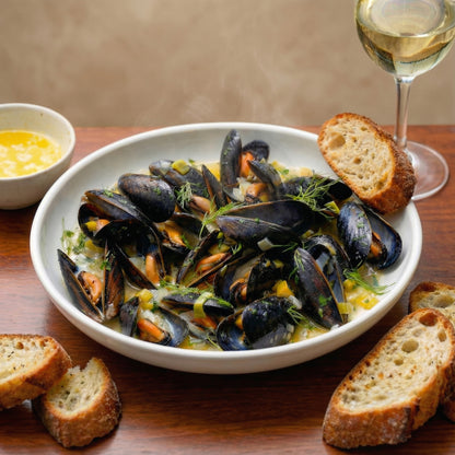 Frozen Blue Mussels in Half Shell – Rope-Cultured, Clean Profile
