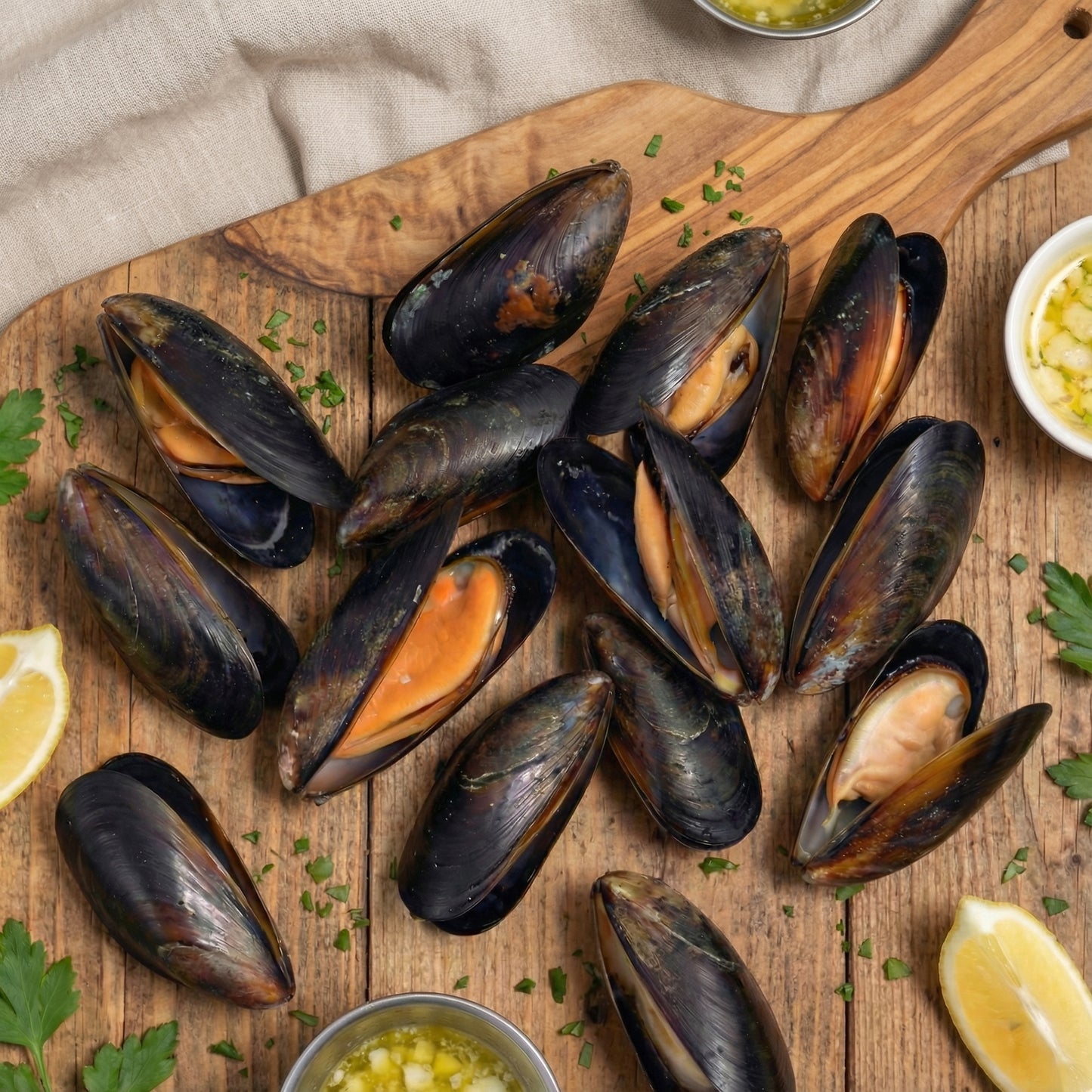 Frozen Blue Mussels in Half Shell – Rope-Cultured, Clean Profile